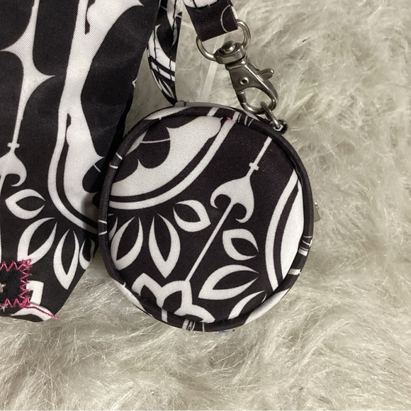Ju-Ju-Be Large Floral Zippered Black & White Accessories Bag & Small Round Pouch - Picture 5 of 14